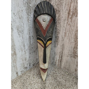 wood mask handcrafted 18"